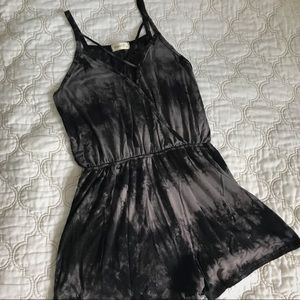 Tie Dye Surplice Criss Cross Romper